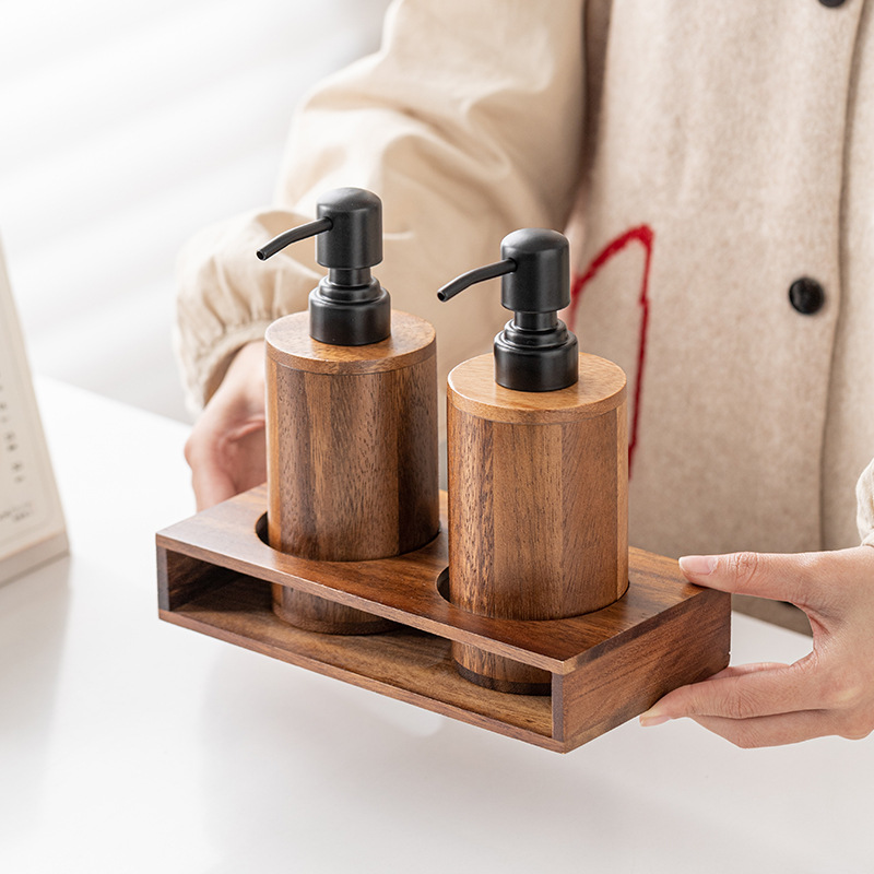 Luxury Skincare Tray - زجاجات فارغة من نوع الجوز من