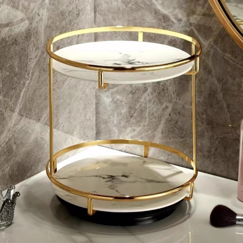 Luxury Skincare Tray - صينية تخزين العطور النحاسية ذات الطبقة