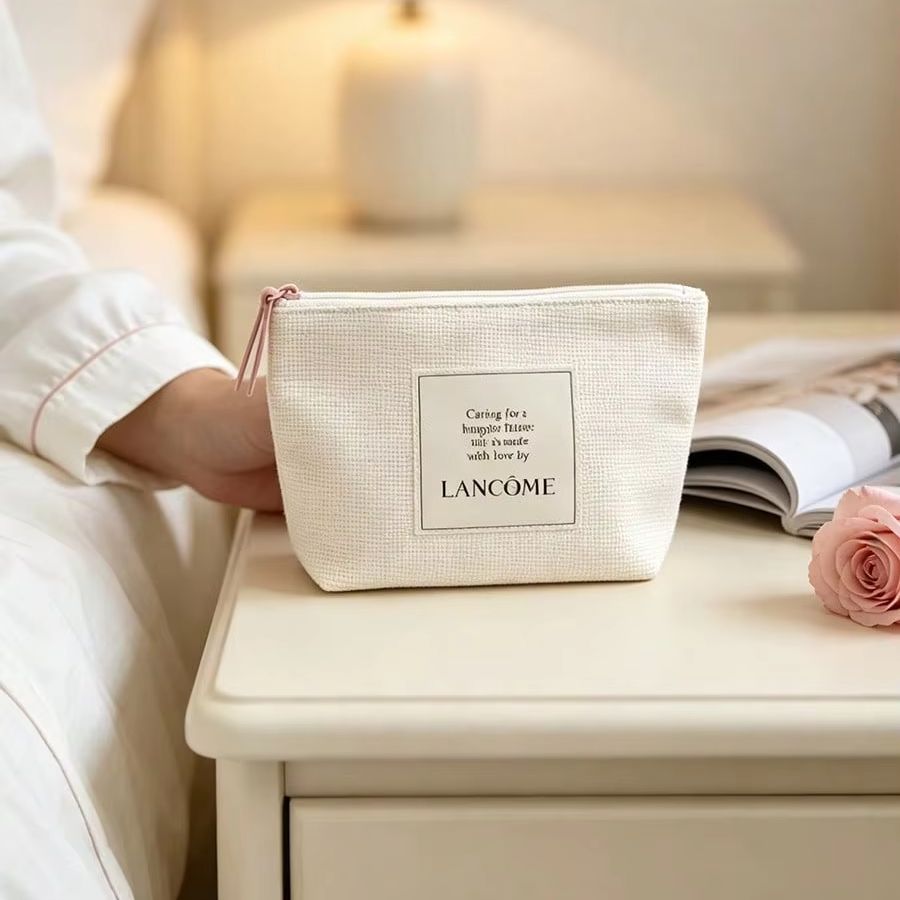حقيبة لانكوم من القماش السميك  - مراجعة Luxury Skincare Samples وسعره
